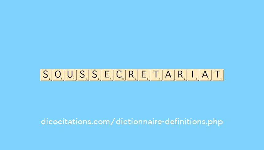 sous-secretariat sous-secretariat