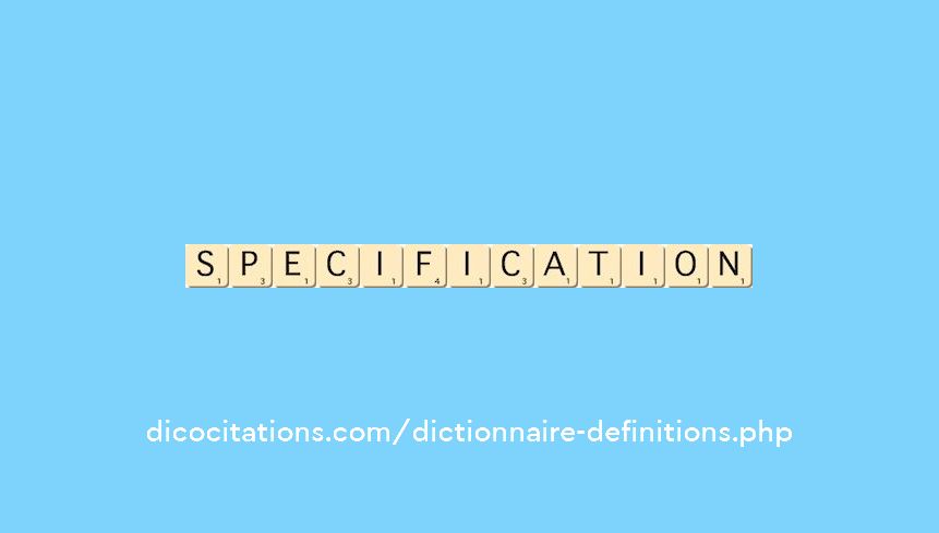 specification specification