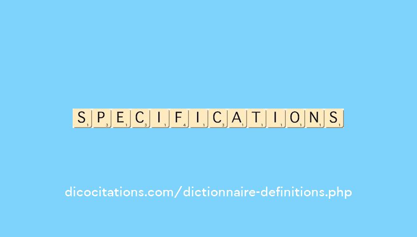 specifications specifications