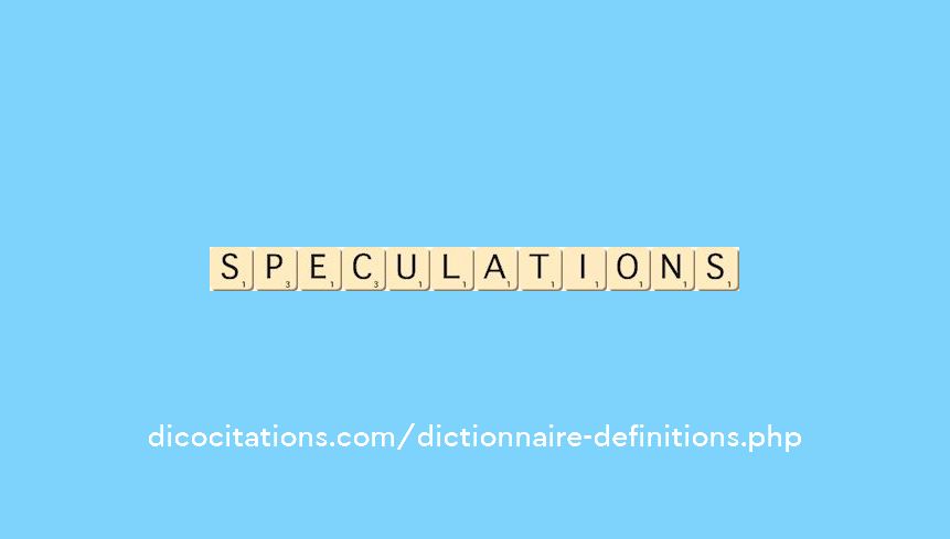 speculations speculations