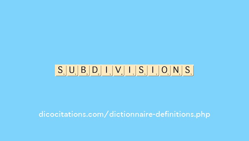 subdivisions subdivisions