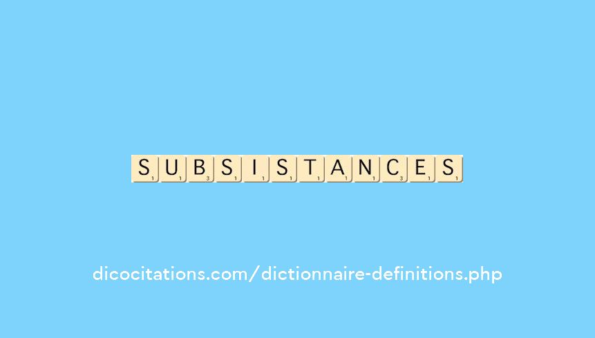 subsistances subsistances