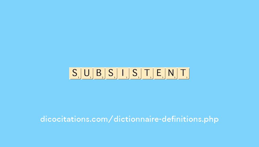 subsistent subsistent