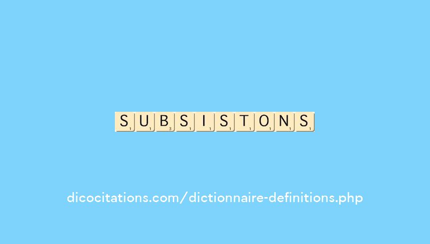 subsistons subsistons