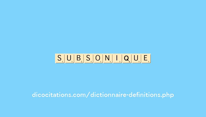 subsonique subsonique