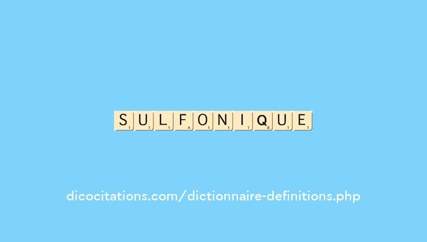 sulfonique sulfonique