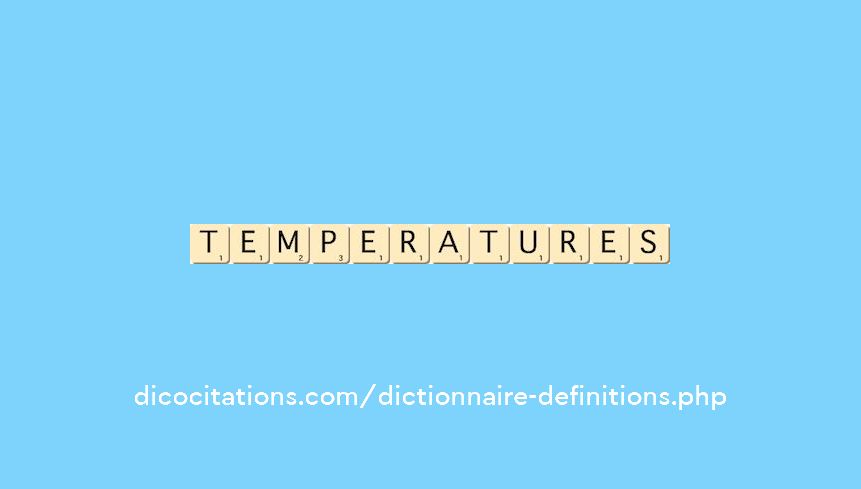 temperatures temperatures