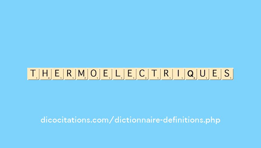 thermoelectriques thermoelectriques