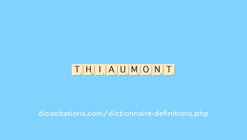 thiaumont thiaumont