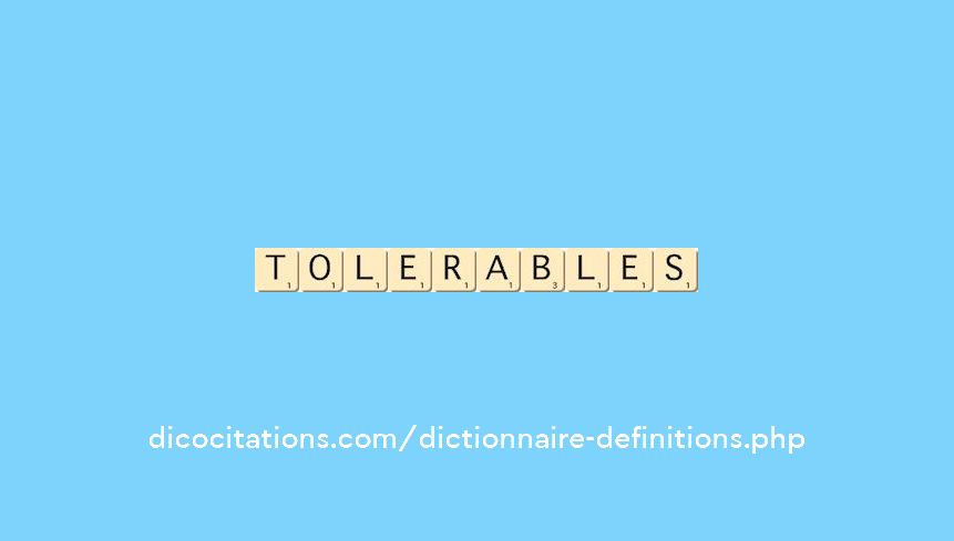 tolerables tolerables