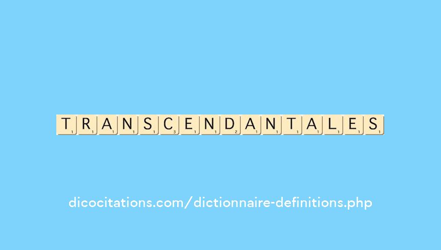 transcendantales transcendantales