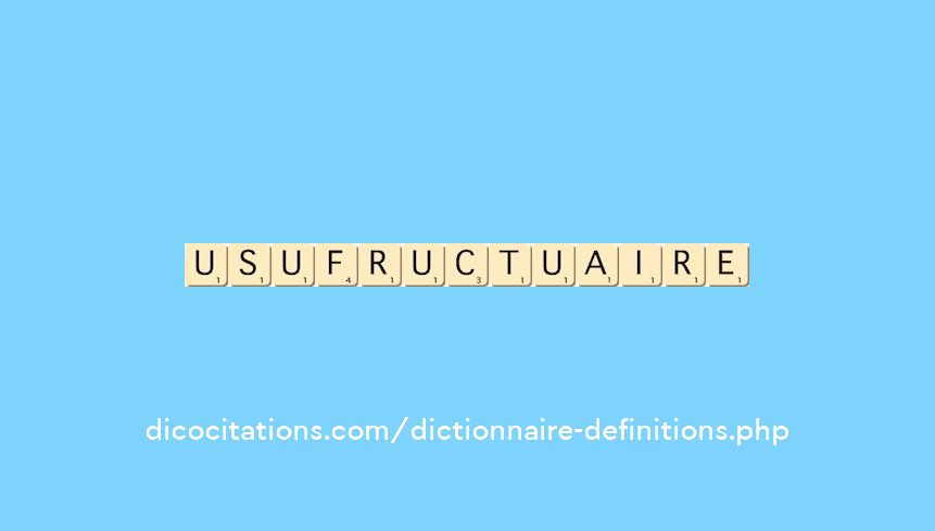 usufructuaire