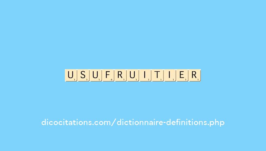 usufruitier usufruitier