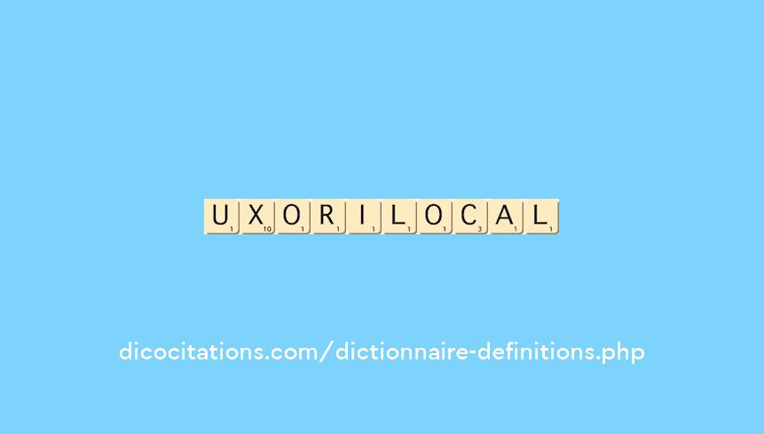 uxorilocal uxorilocal