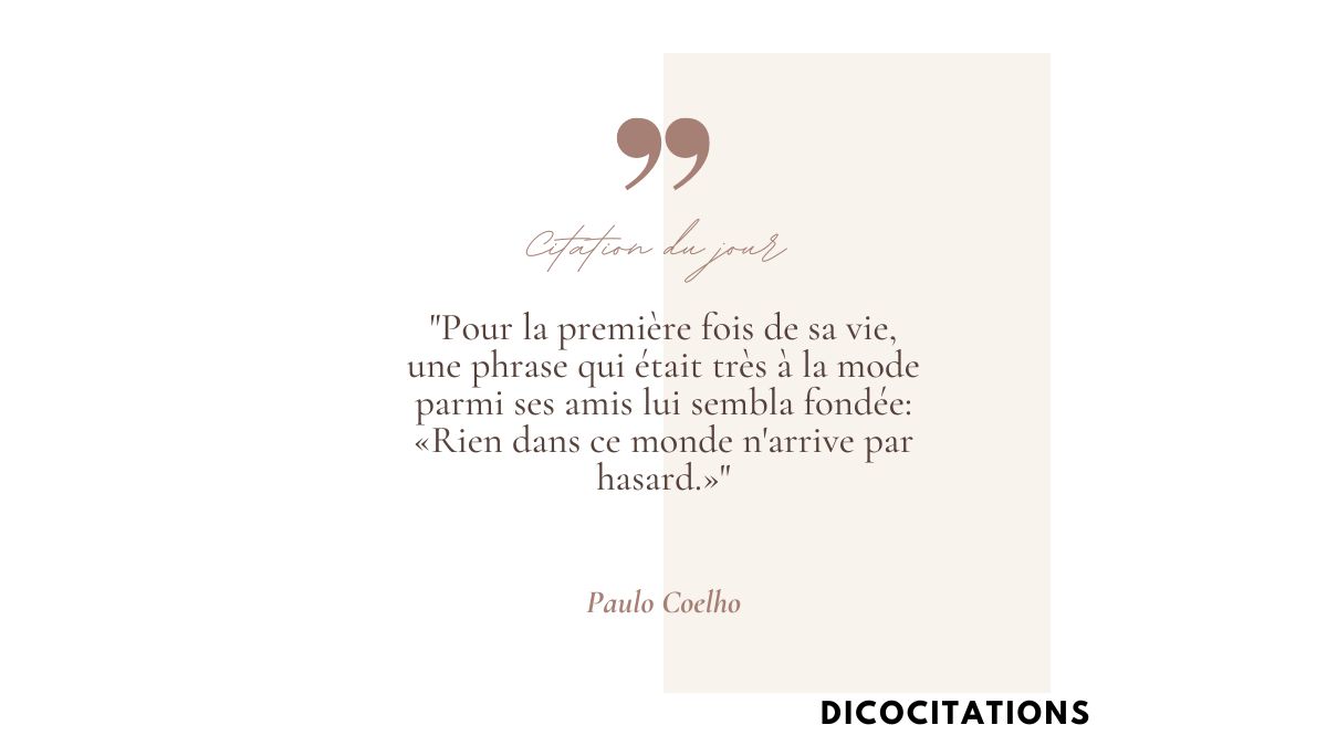 Rien dans ce monde n'arrive par hasard