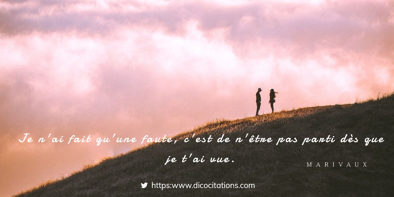 Je n'ai fait qu'une faute, c'est de n'tre pas parti ds que je t'ai vue.