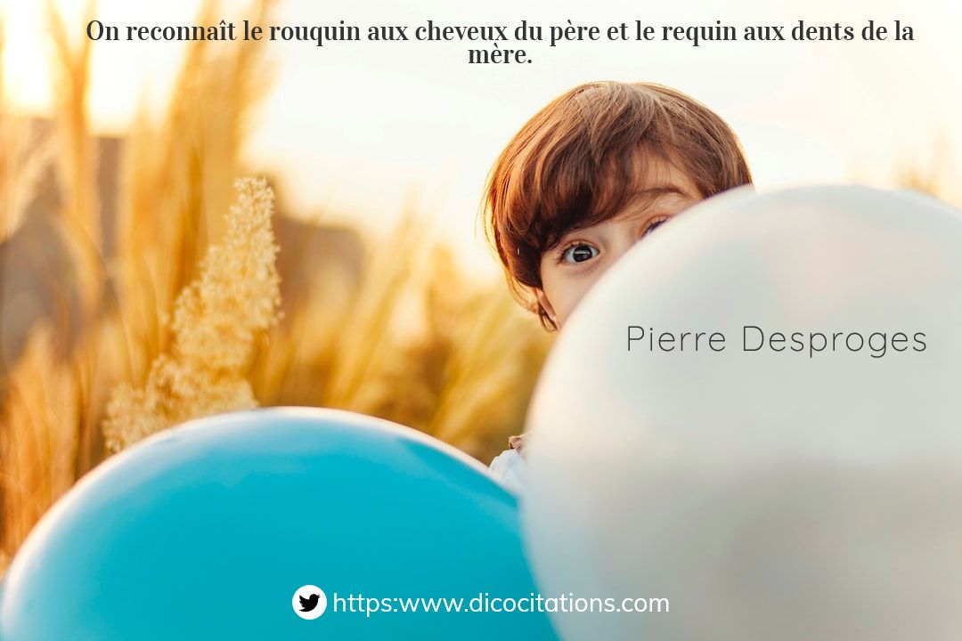On reconnat le rouquin aux cheveux du pre et le requin aux dents de la mre.