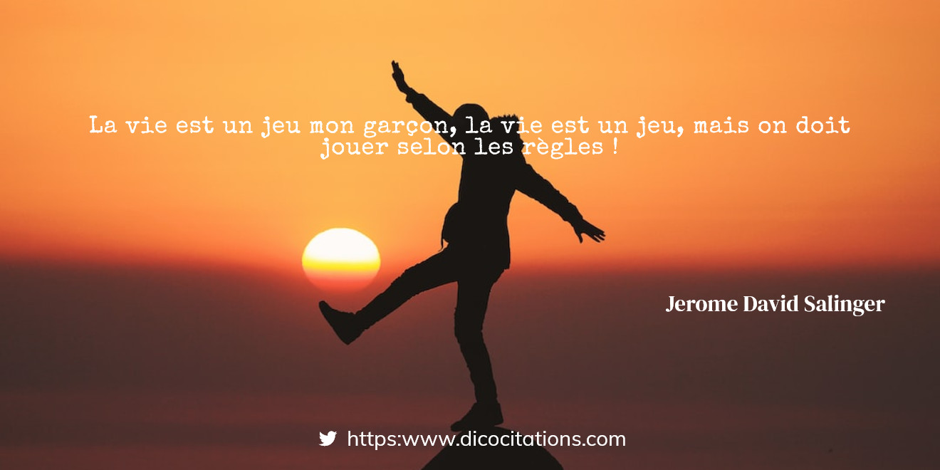 La vie est un jeu mon garon, la vie est un jeu mais on doit jouer selon les rgles !