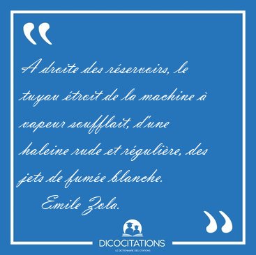 A droite des rservoirs, le tuyau troit de la machine  vapeur [...] - Emile Zola...