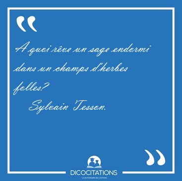 A quoi r�ve un sage endormi dans un champs d'herbes [...] - Sylvain Tesson...