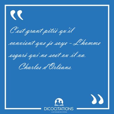 C'est grant piti qu'il convient que je soye - L'homme esgar [...] - Charles d'Orlans...