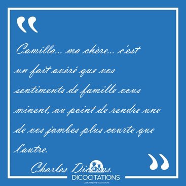 Camilla... ma chre... c'est un fait avr que vos sentiments de [...] - Charles Dickens...