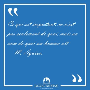Ce qui est important, ce n'est pas seulement de quoi, mais au [...] - M. Agu�ev...