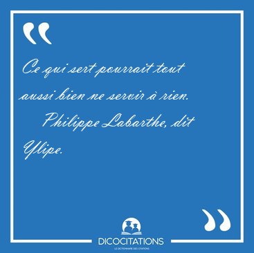 Ce qui sert pourrait tout aussi bien ne servir  [...] - Philippe Labarthe, dit Ylipe...