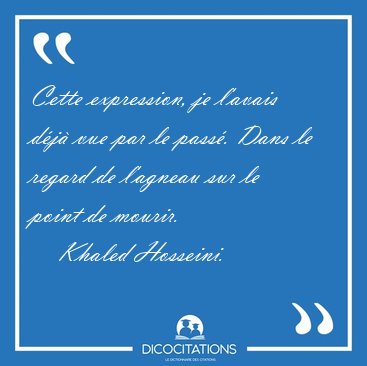 Cette expression, je l'avais d�j� vue par le pass�. Dans le [...] - Khaled Hosseini...