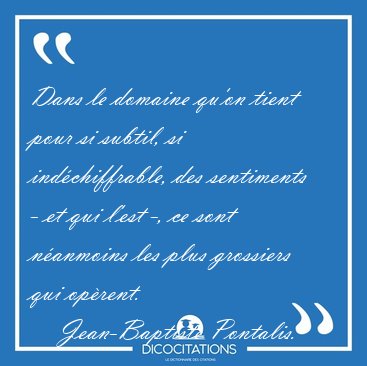 Dans le domaine qu'on tient pour si subtil, si indchiffrable, [...] - Jean-Baptiste Pontalis...