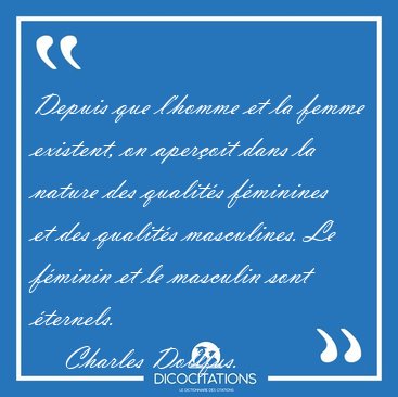 Depuis que l'homme et la femme existent, on aperoit dans la [...] - Charles Dollfus...