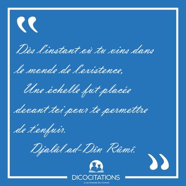 D�s l'instant o� tu vins dans le monde de l'existence,    Une [...] - Djal�l ad-D�n R�m�...