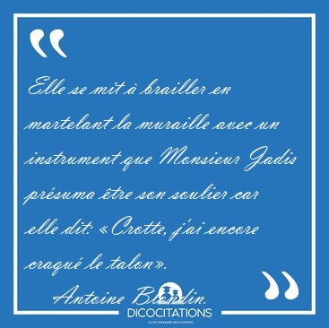 Elle se mit  brailler en martelant la muraille avec un [...] - Antoine Blondin...