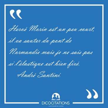 Herv Morin est un peu court, il va sauter du pont de Normandie [...] - Andr Santini...