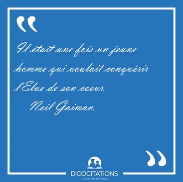 Il �tait une fois un jeune homme qui voulait conqu�rir l'Elue de [...] - Neil Gaiman...