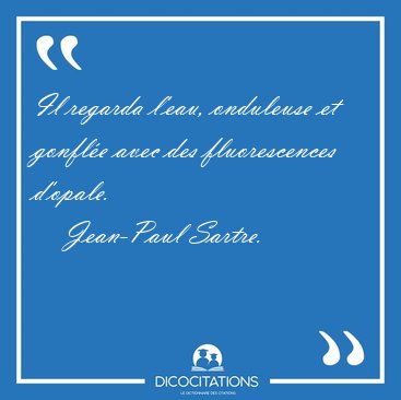 Il regarda l'eau, onduleuse et gonfl�e avec des fluorescences [...] - Jean-Paul Sartre...