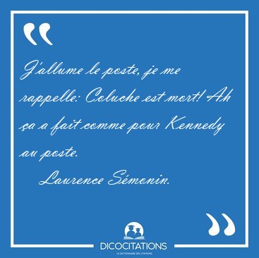 J'allume le poste, je me rappelle: Coluche est mort! Ah a a [...] - Laurence Smonin...