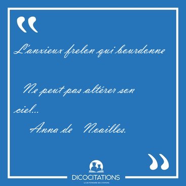 L'anxieux frelon qui bourdonne    Ne peut pas altrer son [...] - Anna de   Noailles...