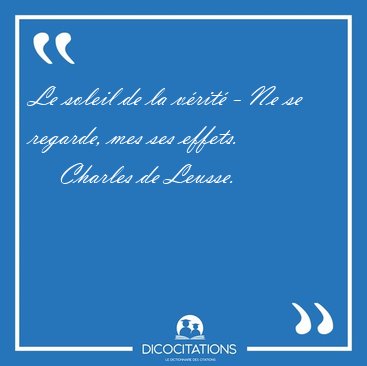 Le soleil de la v�rit� - Ne se regarde, mes ses [...] - Charles de Leusse...