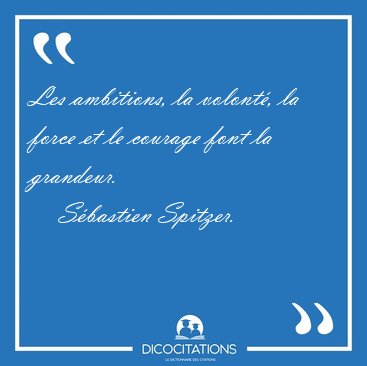 Les Ambitions La Volonte La Force Et Le Courage Font La Sebastien Spitzer