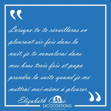 Lorsque tu te rveilleras en pleurant six fois dans la nuit, je [...] - Elizabeth Crane...