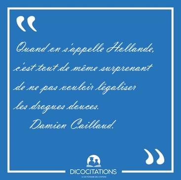 Quand on s'appelle Hollande, c'est tout de mme surprenant de ne [...] - Damien Caillaud...