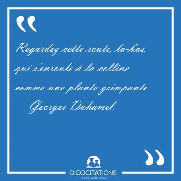 Regardez cette route, l-bas, qui s'enroule  la colline comme [...] - Georges Duhamel...