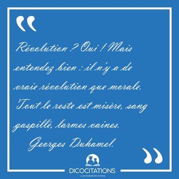 Rvolution ? Oui ! Mais entendez bien : il n'y a de vraie [...] - Georges Duhamel...