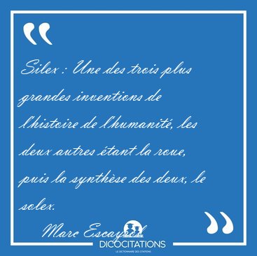 Silex : Une des trois plus grandes inventions de l'histoire de [...] - Marc Escayrol...