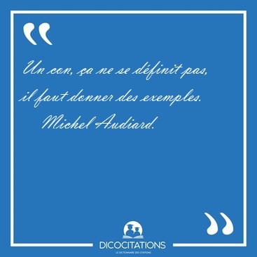 Un con, �a ne se d�finit pas, il faut donner des [...] - Michel Audiard...