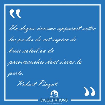 Un dogue norme apparat entre les perles de cet espce de [...] - Robert Pinget...