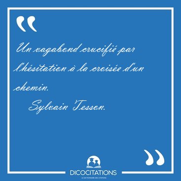 Un vagabond crucifi par l'hsitation  la croise d'un [...] - Sylvain Tesson...
