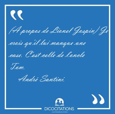 A Propos De Lionel Jospin Je Crois Qu Il Lui Manque Une Case Andre Santini